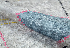 Grey Geometric Area Rug – Digital Print, Non Slip, Antibacterial Carpet for Modern Living Room