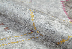 Grey Geometric Area Rug - Digital Print Rug | Non Slip, Antibacterial Floor Carpet