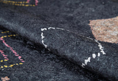 Navy Geometric Area Rug – Digital Print, Non Slip, Washable Carpet for Living Room