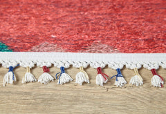 Modern Area Rug | Red Digital Print Carpet - Non Slip Washable Floor Rug