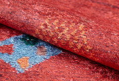 Modern Area Rug | Red Digital Print Carpet - Non Slip Washable Floor Rug