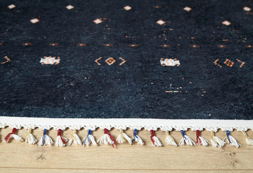 Modern Digital Area Rug – Black Antibacterial Non Slip Carpet for Living Room