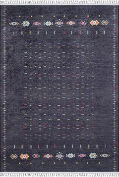 Trzcinsko Black Modern Digital Print Area Rug