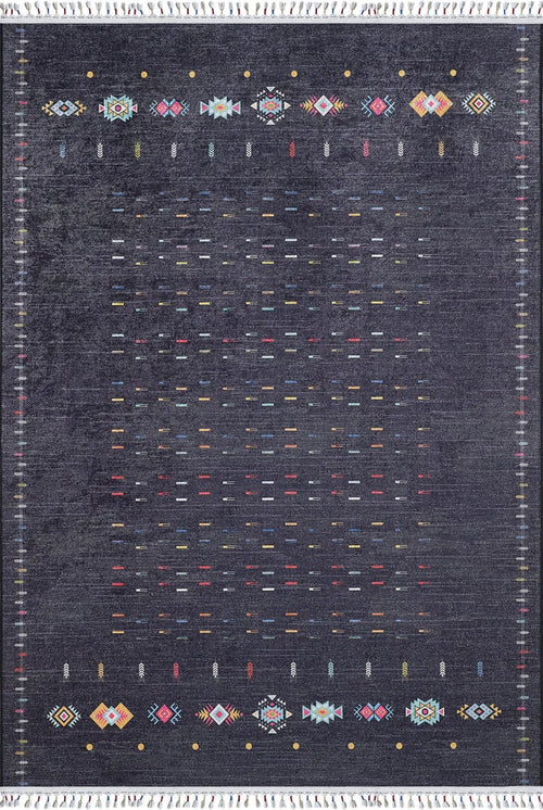 Trzcinsko Black Modern Digital Print Area Rug