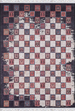 Trzebiatow Red Geometric Digital Print Area Rug
