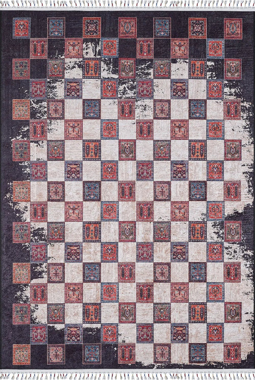 Trzebiatow Red Geometric Digital Print Area Rug