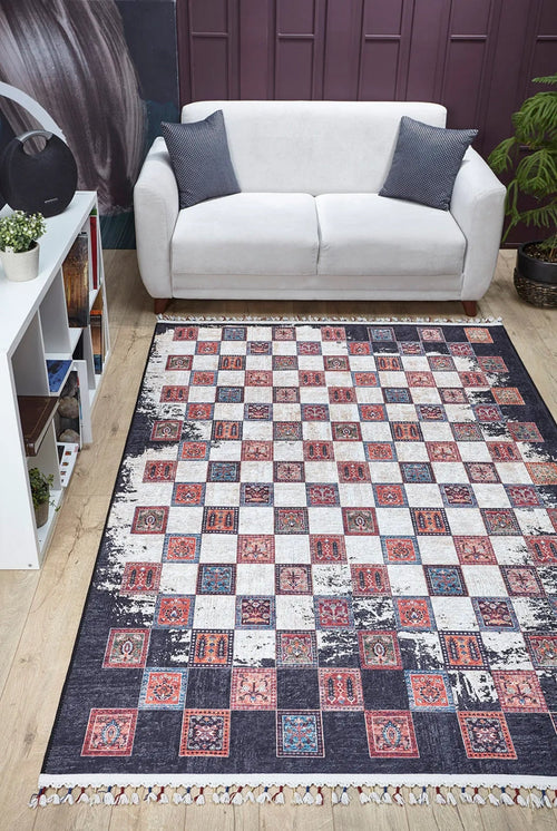 Trzebiatow Red Geometric Digital Print Area Rug