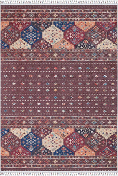 Brown Geometric Area Rug - Digital Print Carpet | Non Slip, Antibacterial, Washable