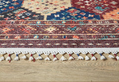 Brown Geometric Area Rug - Digital Print Carpet | Non Slip, Antibacterial, Washable