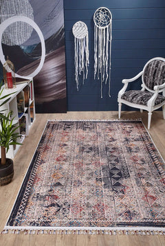 Modern Area Rug – Navy Blue Digital Print Rug | Antibacterial, Non Slip Carpet