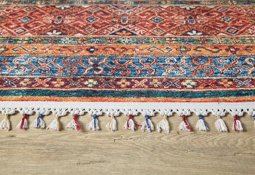 Red Striped Area Rug | Non Slip Rug With Digital Print Carpet - Antibacterial, Dust Free