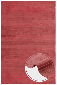 Modern Viscose Area Rug – Burgundy Machine Made Rug with Fringed Edge for Stylish Living Room