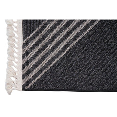 Anthracite Geometric Rug – Machine Made Flatweave Area Floor Carpet for Living Room