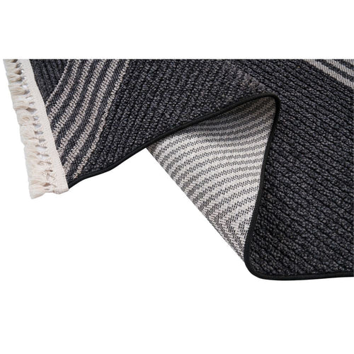 Anthracite Geometric Rug – Machine Made Flatweave Area Floor Carpet for Living Room