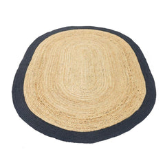 Handmade Jute Rug – Modern Black Flatweave Area Rug with Non Slip Mat