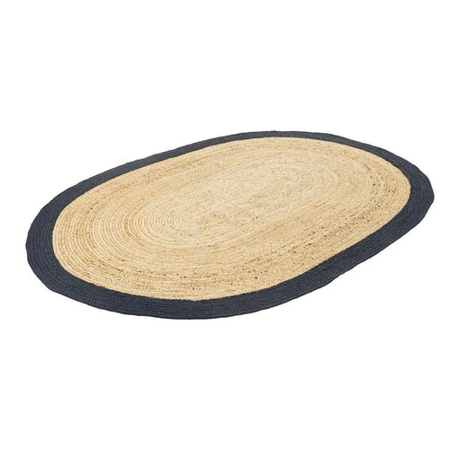 Handmade Jute Rug – Modern Black Flatweave Area Rug with Non Slip Mat
