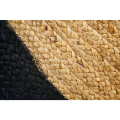 Handmade Jute Rug – Modern Black Flatweave Area Rug with Non Slip Mat