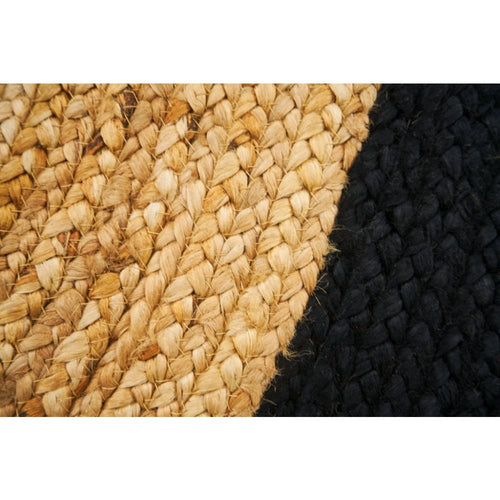 Handmade Jute Rug – Modern Black Flatweave Area Rug with Non Slip Mat