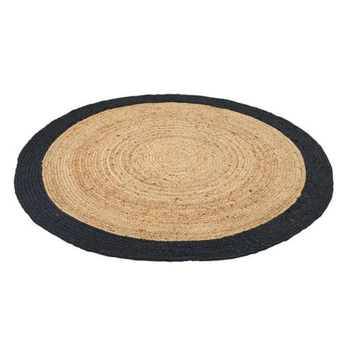 Handmade Jute Rug – Black Modern Flatweave Carpet by Dolce Vita
