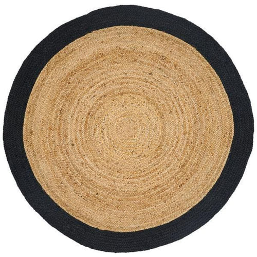 Handmade Jute Rug – Black Modern Flatweave Carpet by Dolce Vita