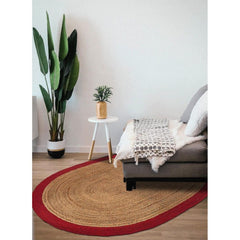 Handmade Jute Rug – Modern Red Flatweave Area Rug for Living Room Decor