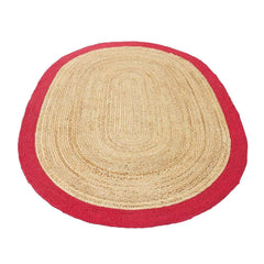 Handmade Jute Rug – Modern Red Flatweave Area Rug for Living Room Decor