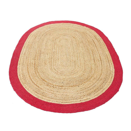 Handmade Jute Rug – Modern Red Flatweave Area Rug for Living Room Decor