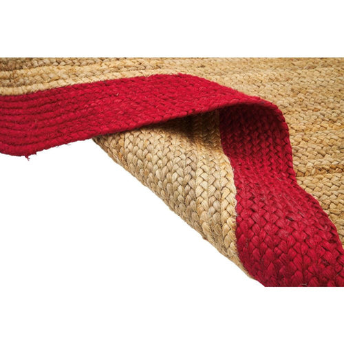 Handmade Jute Rug – Modern Red Flatweave Area Rug for Living Room Decor