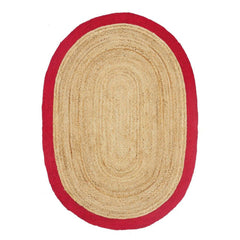 Handmade Jute Rug – Modern Red Flatweave Area Rug for Living Room Decor