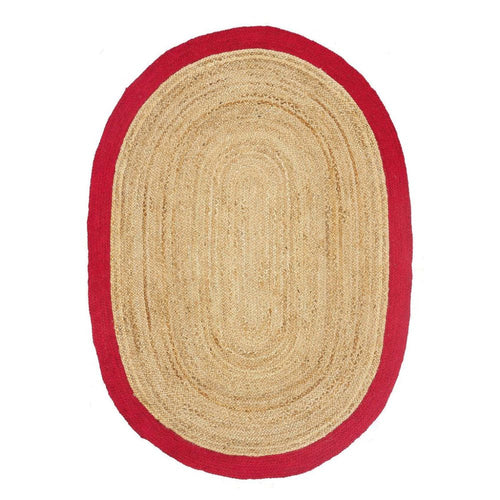 Handmade Jute Rug – Modern Red Flatweave Area Rug for Living Room Decor