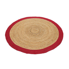 Handmade Jute Rug – Modern Red Flatweave Area Rug | Durable Natural Fiber Carpet