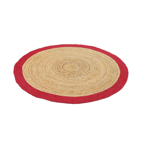 Handmade Jute Rug – Modern Red Flatweave Area Rug | Durable Natural Fiber Carpet