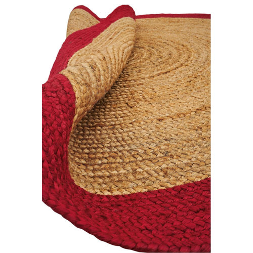 Handmade Jute Rug – Modern Red Flatweave Area Rug | Durable Natural Fiber Carpet