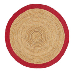 Handmade Jute Rug – Modern Red Flatweave Area Rug | Durable Natural Fiber Carpet