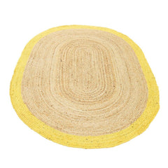 Handmade Jute Rug - Modern Yellow Flatweave Area Rug With Non Slip Mat