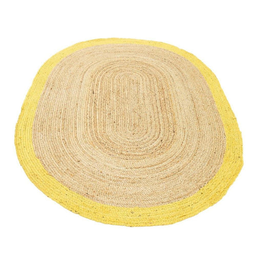Handmade Jute Rug - Modern Yellow Flatweave Area Rug With Non Slip Mat