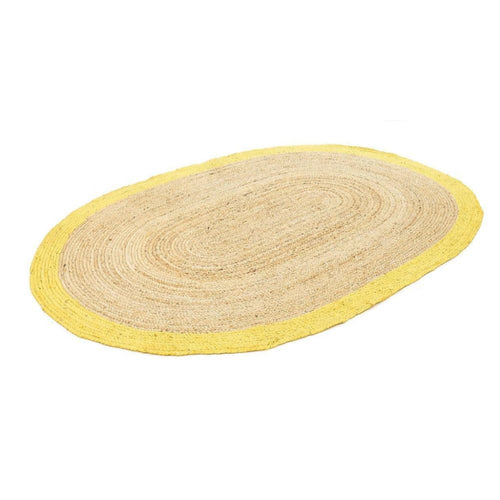 Handmade Jute Rug - Modern Yellow Flatweave Area Rug With Non Slip Mat