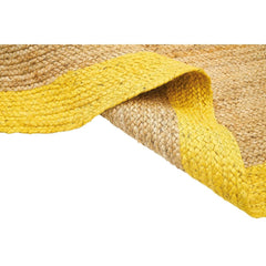 Handmade Jute Rug - Modern Yellow Flatweave Area Rug With Non Slip Mat