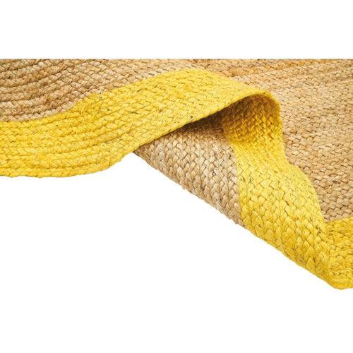 Handmade Jute Rug - Modern Yellow Flatweave Area Rug With Non Slip Mat