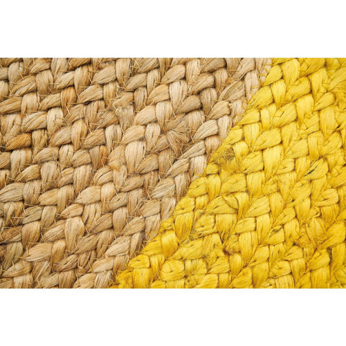 Handmade Jute Rug - Modern Yellow Flatweave Area Rug With Non Slip Mat