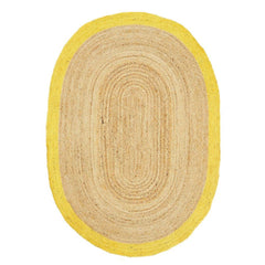 Handmade Jute Rug - Modern Yellow Flatweave Area Rug With Non Slip Mat
