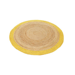 Yellow Jute Rug – Handmade Flatweave Area Carpet with Non Slip Design