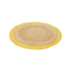 Yellow Jute Rug – Handmade Flatweave Area Carpet with Non Slip Design