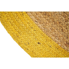 Yellow Jute Rug – Handmade Flatweave Area Carpet with Non Slip Design