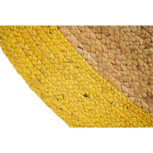 Yellow Jute Rug – Handmade Flatweave Area Carpet with Non Slip Design