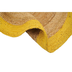 Yellow Jute Rug – Handmade Flatweave Area Carpet with Non Slip Design