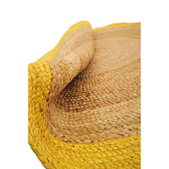 Yellow Jute Rug – Handmade Flatweave Area Carpet with Non Slip Design