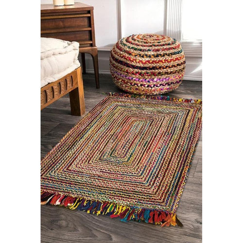 Handmade Jute Rug – Gold Striped Flatweave Area Carpet by Dolce Vita