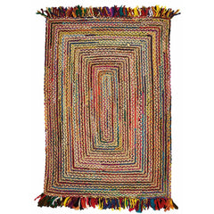 Handmade Jute Rug – Gold Striped Flatweave Area Carpet by Dolce Vita