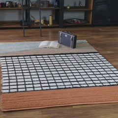 Handmade Jute Rug – Durable Beige Geometric Area Carpet Flat Weave by Dolce Vita